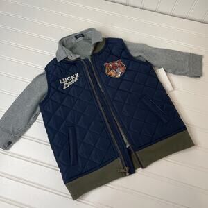 Lucky Brand & il gufo Button-Down Shirt & Quilted Vest Boys Bundle Size 2T